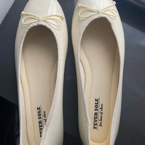 Fever Sole White Patent Flat